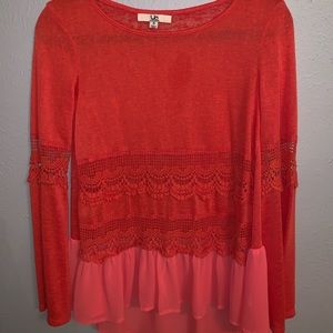 coral orange southern blouse